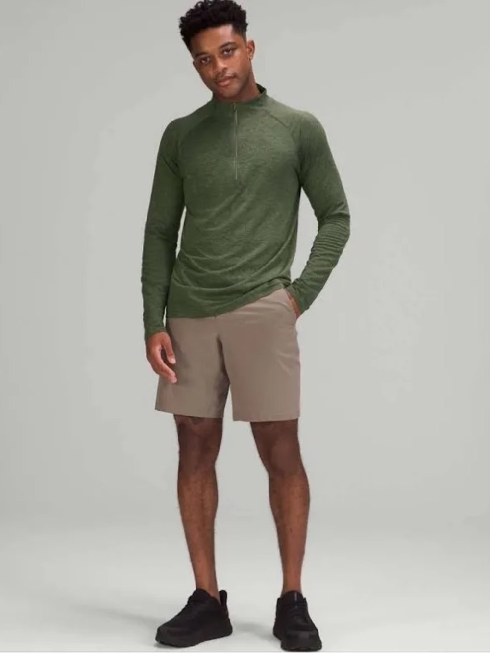 Lululemon Mens Metal Vent Green Twill 1/4 Zip size small